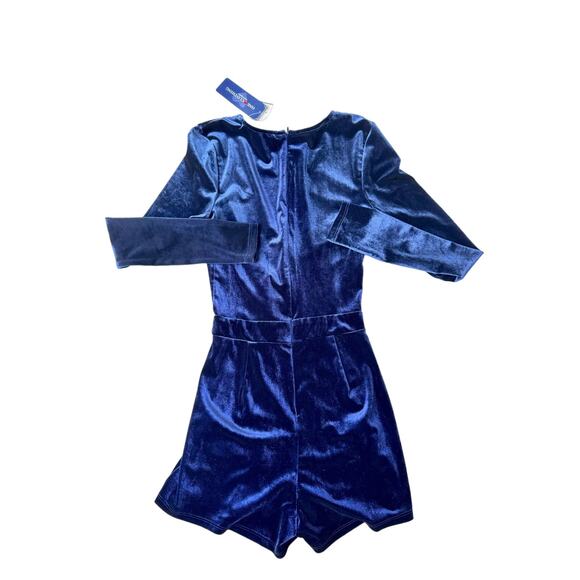 NWT One Clothing Navy Blue Velour Long Sleeve Romper Women's XS - Picture 5 of 10